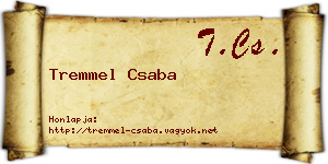 Tremmel Csaba névjegykártya